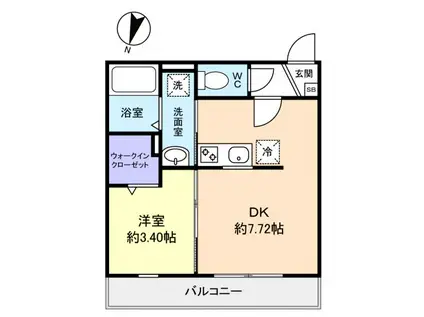 AJ津田沼IV(1DK/1階)の間取り写真