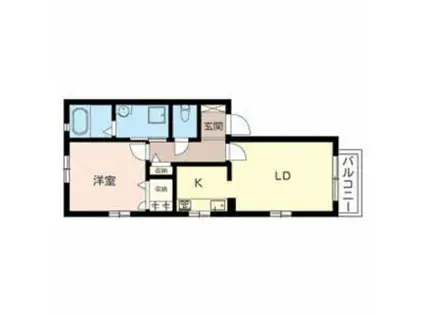 ヴィラージュ西庄 A棟(1LDK/2階)の間取り写真