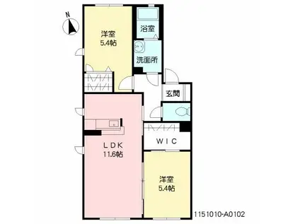 フルール シャルマン(2LDK/1階)の間取り写真