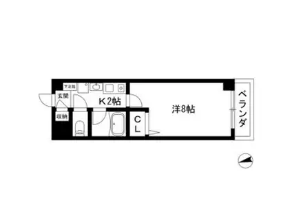 レージュウイング(1K/1階)の間取り写真