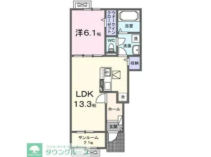 エテルノアルバ(1LDK/1階)の間取り写真