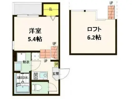 マルシエール黒松(1K/1階)の間取り写真
