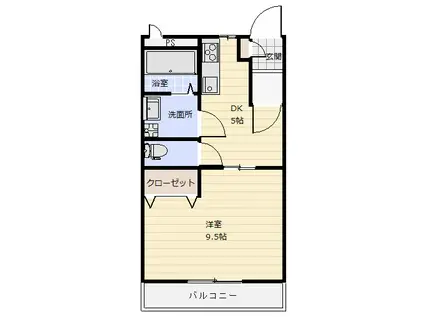HIGH SO LOOP(1DK/1階)の間取り写真