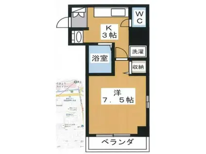 レガスタ両国(1K/2階)の間取り写真