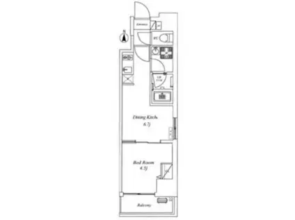 CREAL錦糸町(1DK/3階)の間取り写真