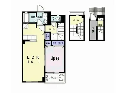 ヴァン ベール(1LDK/3階)の間取り写真