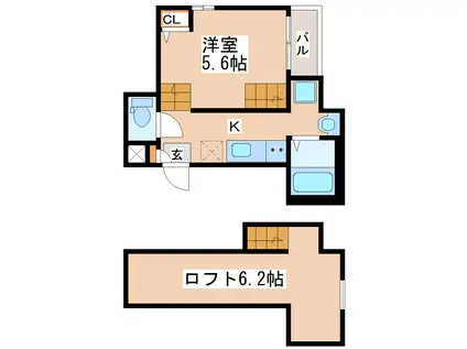 RIZEST薬師堂(1K/2階)の間取り写真