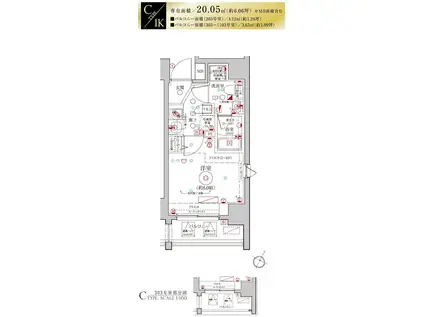 LEA MARKS横濱参番館(1K/11階)の間取り写真