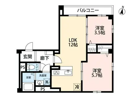 MODERNCROWD CHIBA(2LDK/5階)の間取り写真