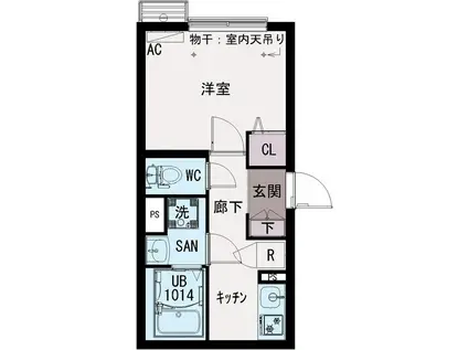 IXO江戸川III(1K/3階)の間取り写真