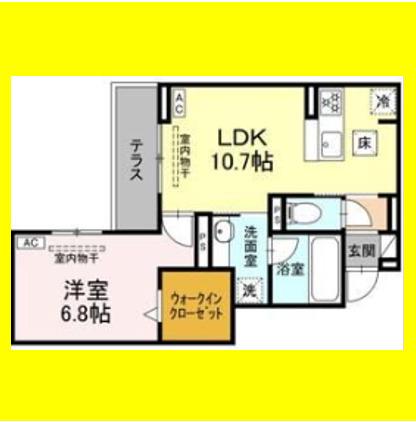 D RIVET 谷田(1LDK/1階)の間取り写真