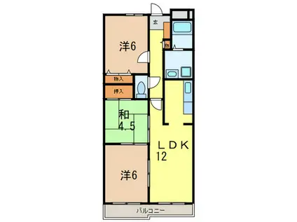 アンテリージェ苦楽園(3LDK/4階)の間取り写真