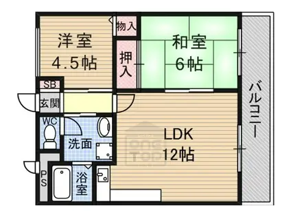 もりかずマンション南茨木(2LDK/7階)の間取り写真