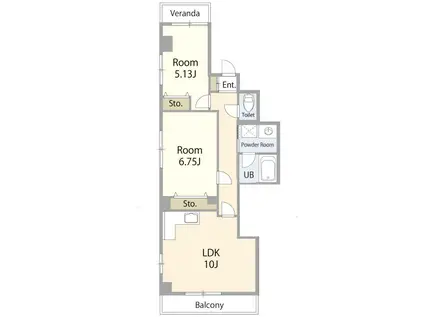 メゾン・アルピーヌ(2LDK/2階)の間取り写真