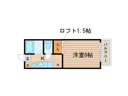 デモーラ小田原(1K/2階)の間取り写真