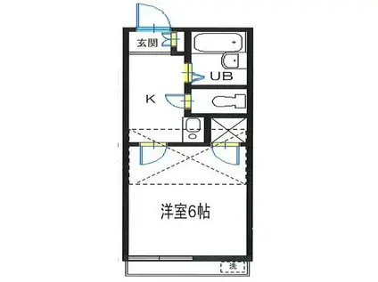 ブランメゾン(1K/2階)の間取り写真