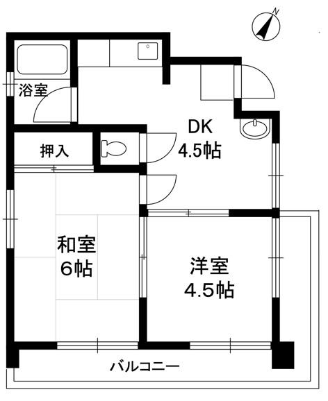 柳瀬マンション(2DK/3階)の間取り写真