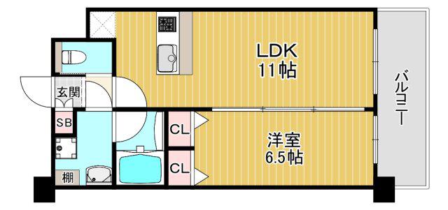 PHOERME城北公園(1LDK/8階)の間取り写真
