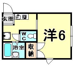 甲子園シティハウス(1K/1階)の間取り写真