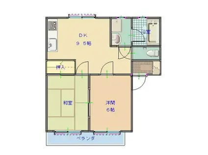 シティーハウス青木(2LDK/2階)の間取り写真