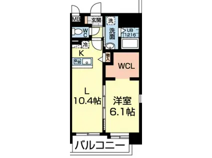 ドゥ・アンディオール ファースト(1LDK/7階)の間取り写真