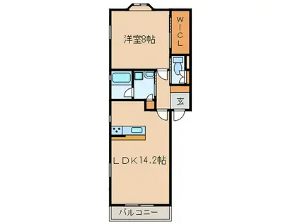 メナーS(1LDK/2階)の間取り写真