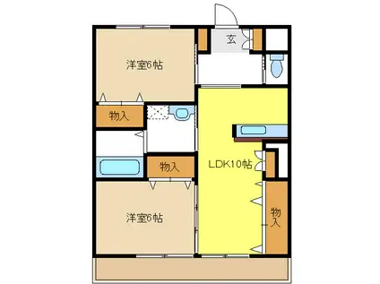 シエロ セレーノ(2LDK/2階)の間取り写真