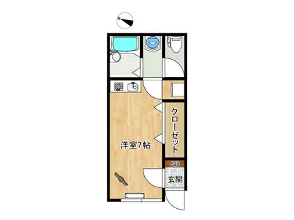 ハートランド蛇田III(ワンルーム/1階)の間取り写真