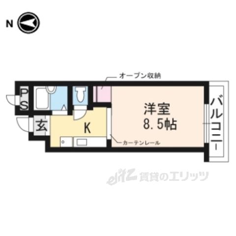 スカイハウスVOLVO(1K/5階)の間取り写真