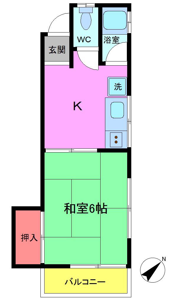 コーポ佐久間(1K/2階)の間取り写真