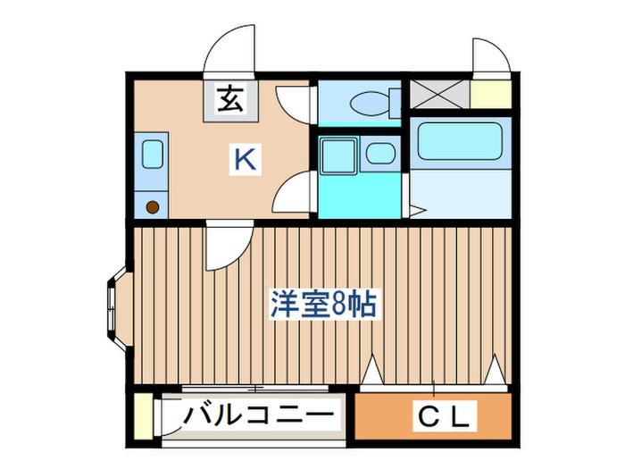 フォンモンテーニュ(1K/2階)の間取り写真