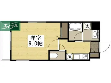 THE MODERN 京町(1K/8階)の間取り写真