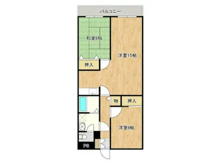 カームヤタ藤第1(2LDK/1階)の間取り写真