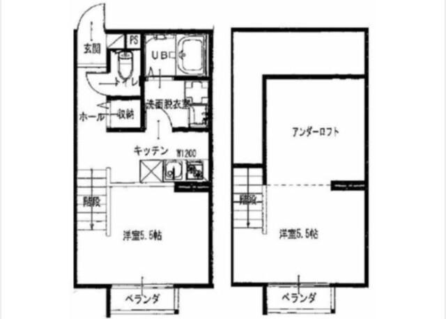ソレイユ南高江(1SK/2階)の間取り写真