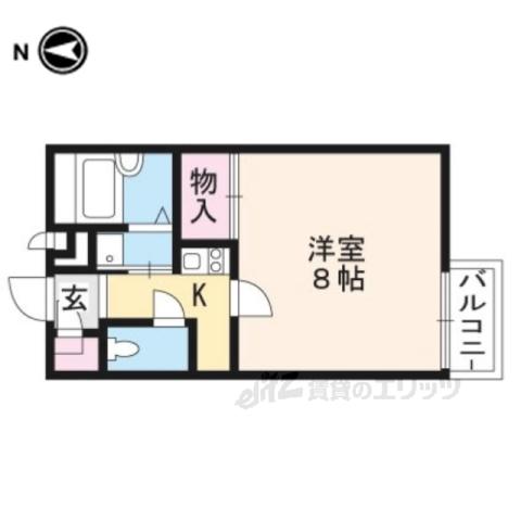 レオパレス山科椥辻(1K/2階)の間取り写真