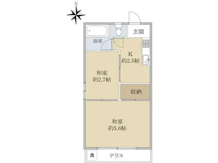 美里ハイツ(2K/2階)の間取り写真