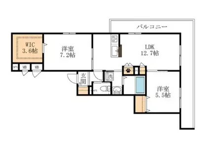 末長4丁目メゾン(2LDK/2階)の間取り写真