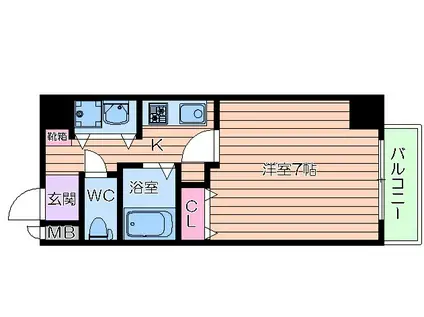 URO上六(1K/2階)の間取り写真
