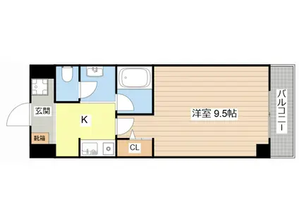 UNIVERSII(1K/3階)の間取り写真