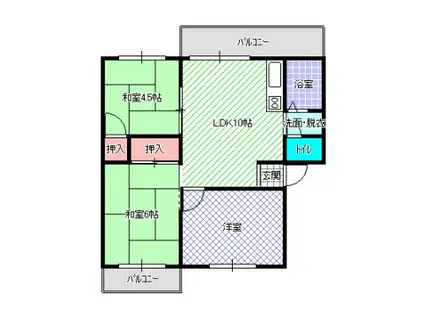 神田ハイツ(3LDK/2階)の間取り写真