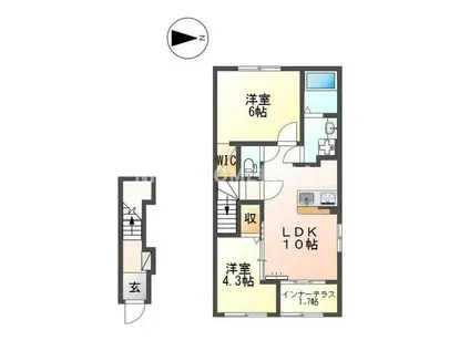 SERENATA SASAYAMA(2LDK/2階)の間取り写真