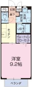 サンモール緑A棟(1K/2階)の間取り写真