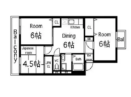 橋内ハイツ(3DK/1階)の間取り写真