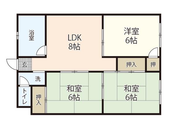 第3守乃屋ビル(3LDK/1階)の間取り写真