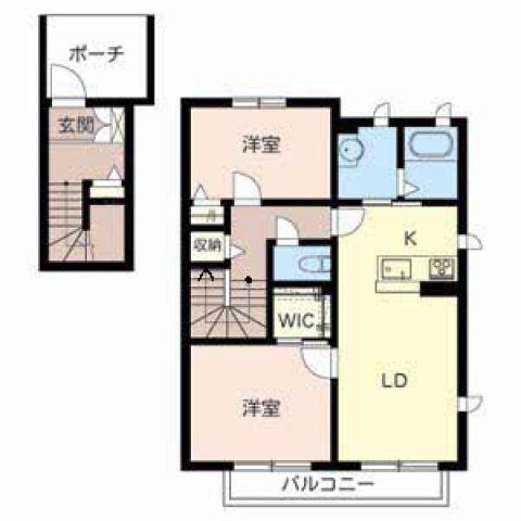 シャーメゾン和II(2LDK/2階)の間取り写真