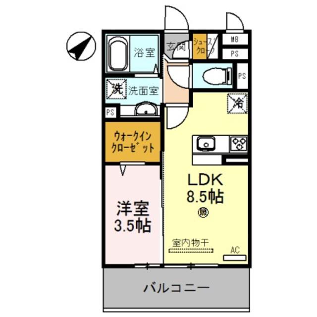 D-ROOM野崎(1LDK/1階)の間取り写真