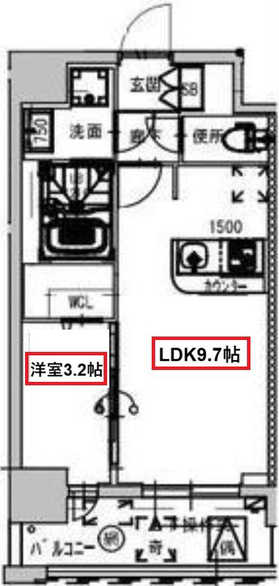 ミラージュパレス大阪ドームPROSPER(1LDK/12階)の間取り写真