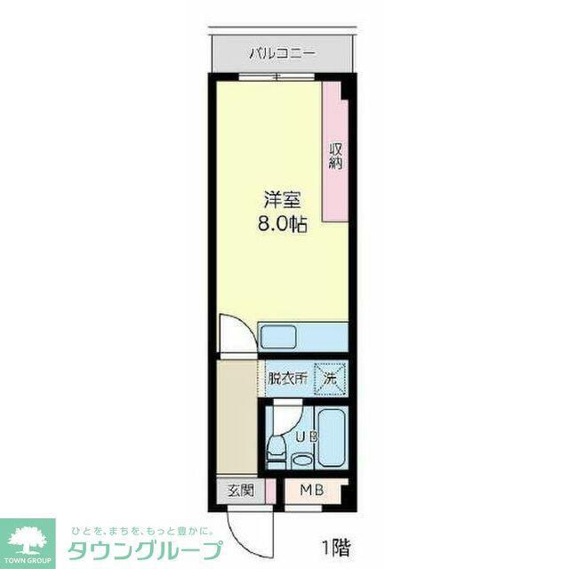 リバーサイド湘南(ワンルーム/1階)の間取り写真