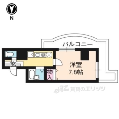 サムパティーク山科(1K/7階)の間取り写真