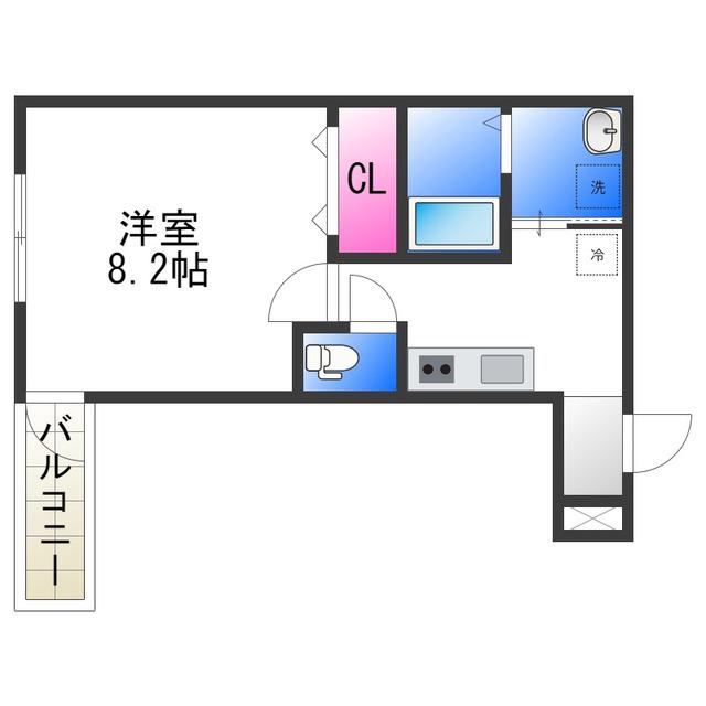 フジパレス鳳駅西V番館(1K/1階)の間取り写真